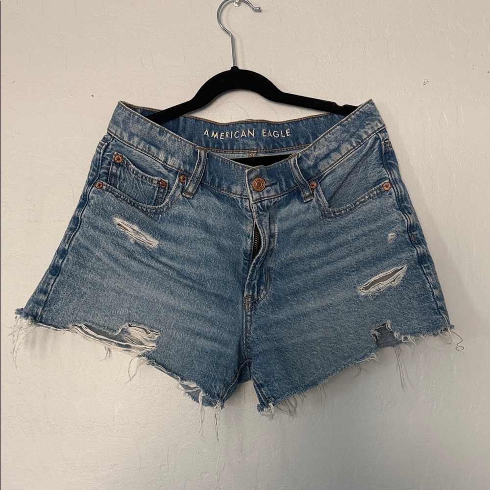 American Eagle Outfitters Distressed Blue Jean Shorts